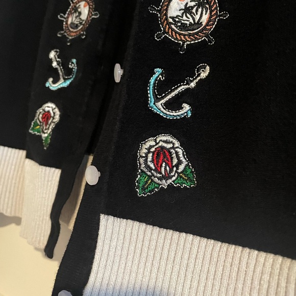 EUC Banned Apparel ‘Lock and Key' Black and White Contrast Cardigan XL - Picture 5 of 8